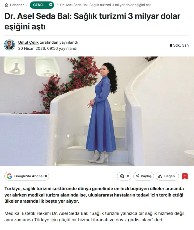 Dr. Asel Seda Bal: Sağlık turizmi 3 milyar dolar eşiğini aştı başlıklı basın içeriği görseli