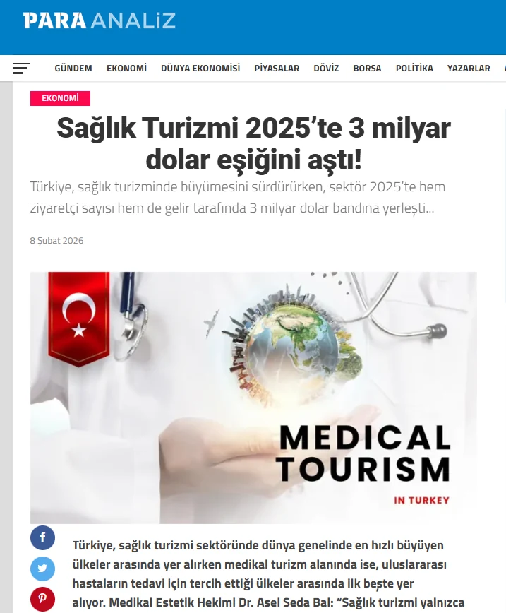 Sağlık Turizmi 2025’te 3 milyar dolar eşiğini aştı! başlıklı basın içeriği görseli
